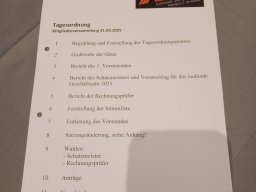 TagesordnungJahreshauptversammlung